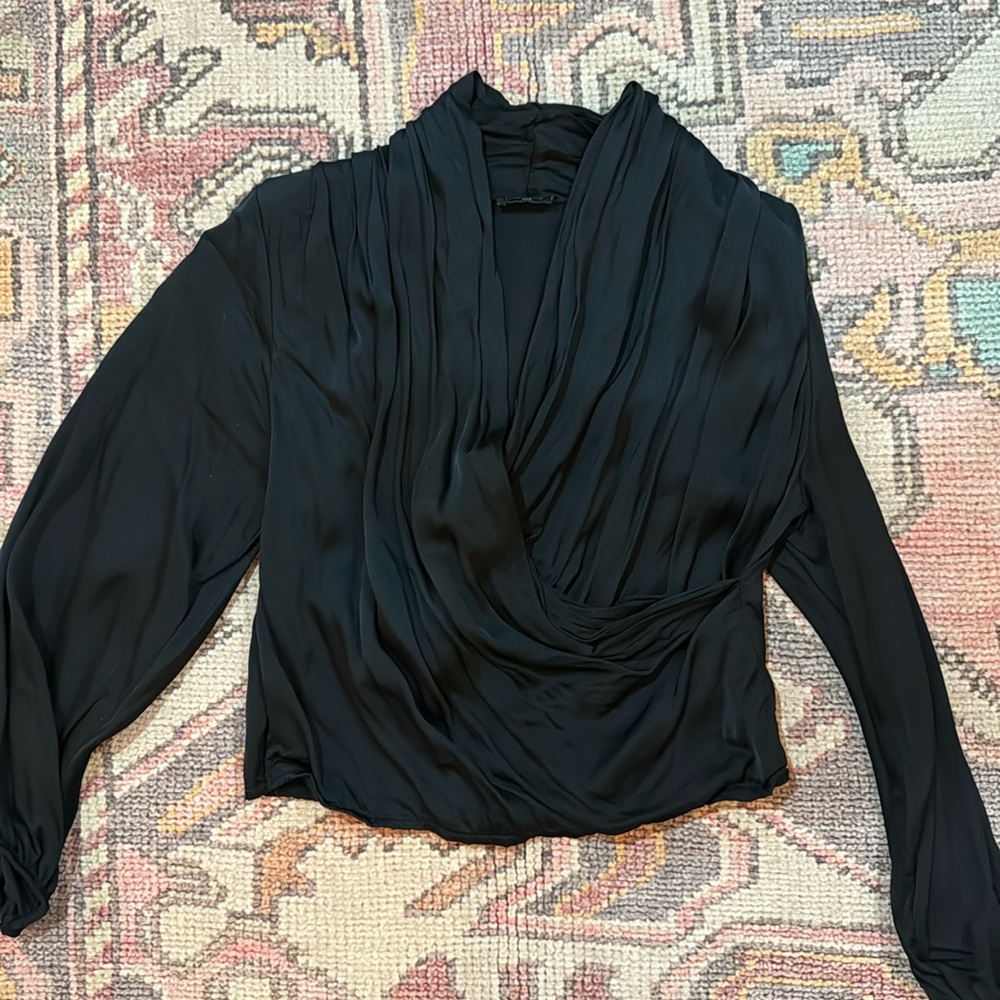Natacha Paris Black Silk Top